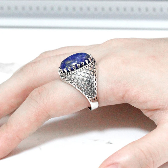 Tgürkiye-Anillo de Plata de Ley 925 con piedra turquesa Natural para hombre y mujer, sortija Vintage, regalo para pareja - malaquita tienda 36