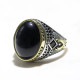 Anillos de plata de ley 925 con piedra de ágata Natural para hombre y mujer, conjunto de anillos de pareja Vintage, joyería tailandesa de moda - malaquita tienda 36