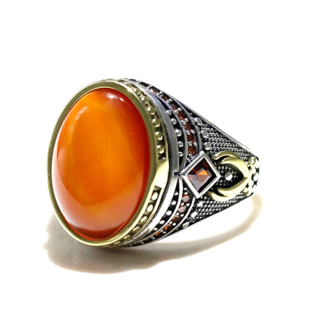 Anillo de plata 925 hecho a mano para hombre y mujer, joyería vintage punk, Ágata roja natural, regalo de Navidad, a la moda