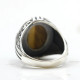 Anillo de Plata de Ley 925 para hombre y mujer, sortija clásica Vintage con piedra de ojo de tigre Natural, joyería Punk, envío gratis - malaquita tienda 36