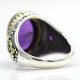 Anillo de Plata de Ley 925 para hombre y mujer, joyería clásica de amatista Natural Vintage, Punk, envío gratis - malaquita tienda 36