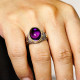 Anillo de Plata de Ley 925 para hombre y mujer, joyería clásica de amatista Natural Vintage, Punk, envío gratis - malaquita tienda 36