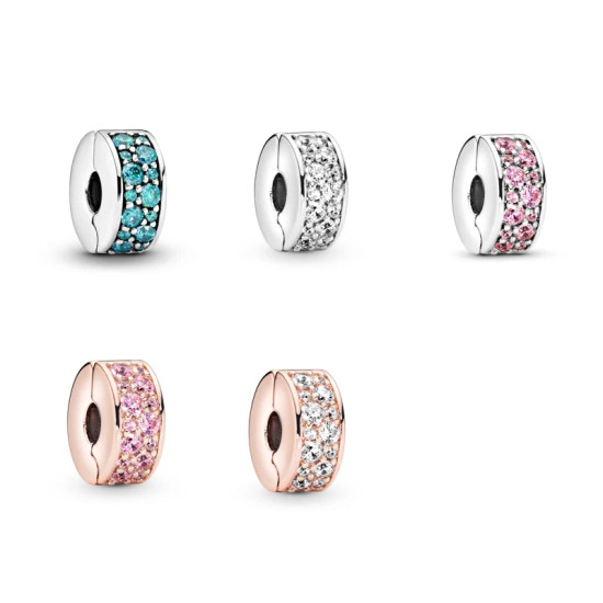 Clip fijo de cuentas de plata S925, regalo de niña, verde, rosa, blanco, adecuado para su propia pulsera DIY, regalo de joyería, regalo de cumpleaños - malaquita tienda 36