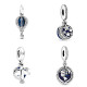 Colgante de cuentas de plata S925 para niña, pulsera de bricolaje adecuada para bricolaje, globo de aire caliente, estrella, Luna, avión, tierra, regalo de joyería - malaquita tienda 36