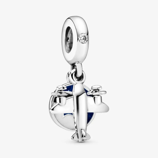 Colgante de cuentas de plata S925 para niña, pulsera de bricolaje adecuada para bricolaje, globo de aire caliente, estrella, Luna, avión, tierra, regalo de joyería - malaquita tienda 36