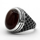 Anillos de plata 925 anillos de plata esterlina anillos de hombre piedra de ágata Natural Vintage estilo pavo real joyería regalos anillo para mujer - malaquita tienda 36