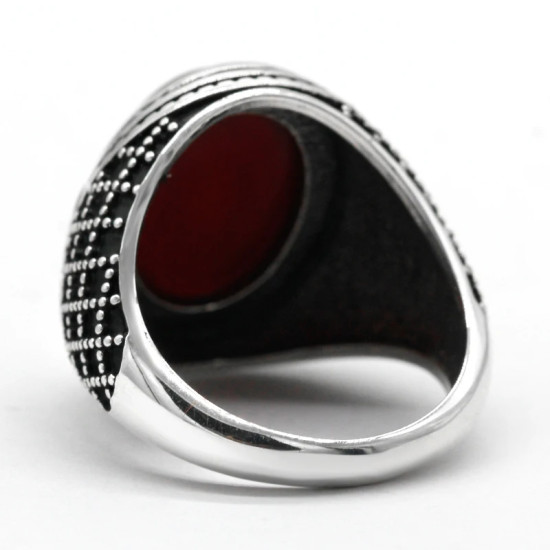 Anillos de plata 925 anillos de plata esterlina anillos de hombre piedra de ágata Natural Vintage estilo pavo real joyería regalos anillo para mujer - malaquita tienda 36