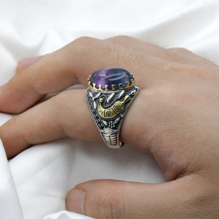 Nuevo Anillo de fluorita de Plata de Ley 925, joyería hecha a mano de Türkiye, conjunto de joyería, anillo de pareja para mujer Nuevo Anillo de fluorita de Plata de Ley 925, joyería hecha a mano de Türkiye, conjunto de joyería, anillo de pareja para mujer