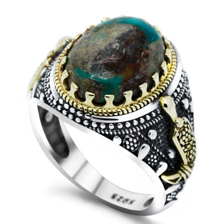 Anillo turquesa Vintage de plata s925 para hombre, anillo hecho a mano, gema de Türkiye, joyería Punk para fiesta y vacaciones, anillo para hombre Anillo turquesa Vintage de plata s925 para hombre, anillo hecho a mano, gema de Türkiye, joyería Punk para fiesta y vacaciones, anillo para hombre