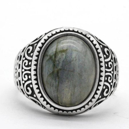 Anillo de plata 925 para hombre con labradorita Natural, joyería de plata, regalos del Día de San Valentín, anillos de compromiso para hombre y mujer, regalos