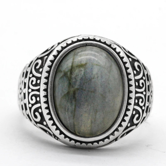 Anillo de plata 925 para hombre con labradorita Natural, joyería de plata, regalos del Día de San Valentín, anillos de compromiso para hombre y mujer, regalos - malaquita tienda 36
