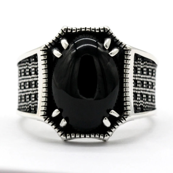 Nuevo Anillo de ágata Natural, anillo de Plata de Ley 925 para hombre, accesorio de piedra espinela, regalo del Día de San Valentín para mujer - malaquita tienda 36