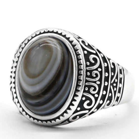 Anillo de plata 925 para hombre con piedra de ónix de ojo Natural, joyería de plata, regalos del Día de San Valentín, anillos de compromiso para hombres y mujeres, regalos - malaquita tienda 36