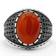 Anillo de plata S925, ágata roja Natural, regalo hecho a mano para hombres, joyería de lujo para fiestas, regalo de cola del Día de San Valentín - malaquita tienda 36