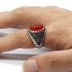 Anillo de plata S925, ágata roja Natural, regalo hecho a mano para hombres, joyería de lujo para fiestas, regalo de cola del Día de San Valentín - malaquita tienda 36