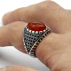 Anillo de plata S925, ágata roja Natural, regalo hecho a mano para hombres, joyería de lujo para fiestas, regalo de cola del Día de San Valentín - malaquita tienda 36