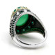 Anillo de plata s925 de ágata verde Natural para hombre, anillo de piedra Natural ovalada tallada Retro pura, conjunto de joyería para hombre, anillo de pareja para mujer - malaquita tienda 36