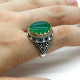 Anillo de plata s925 de ágata verde Natural para hombre, anillo de piedra Natural ovalada tallada Retro pura, conjunto de joyería para hombre, anillo de pareja para mujer - malaquita tienda 36