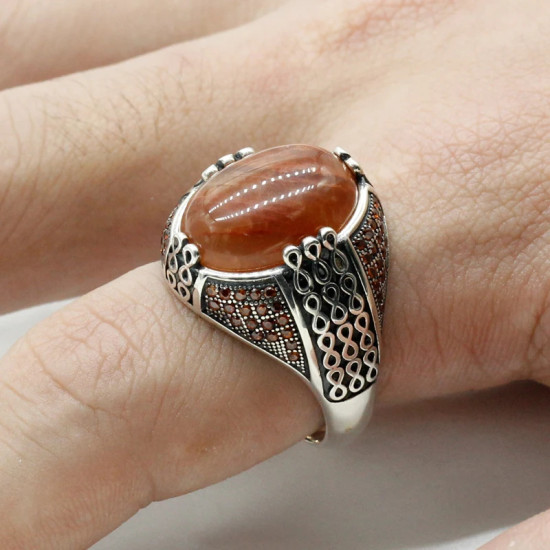 Anillo de Plata de Ley 925 para hombre, anillo Vintage de piedra de cuarzo Natural de estilo árabe de Oriente Medio, anillo de fiesta turco para hombres y mujeres Anillo de Plata de Ley 925 para hombre, anillo Vintage de piedra de cuarzo Natural de estilo árabe de Oriente Medio, anillo de fiesta turco para hombres y mujeres - malaquita tienda 36