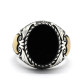 Anillo Türkiye para hombre, Plata de Ley 925, ónix negro, anillo cuadrado de piedra Natural, sello clásico Simple, joyería, regalo para hombres y mujeres - malaquita tienda 36