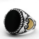 Anillo Türkiye para hombre, Plata de Ley 925, ónix negro, anillo cuadrado de piedra Natural, sello clásico Simple, joyería, regalo para hombres y mujeres - malaquita tienda 36
