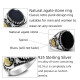 Anillo Türkiye para hombre, Plata de Ley 925, ónix negro, anillo cuadrado de piedra Natural, sello clásico Simple, joyería, regalo para hombres y mujeres - malaquita tienda 36