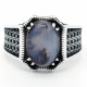 Anillo de plata S925 para hombre con piedra de ágata Natural, anillo de la suerte, joyería Türkiye, conjunto de joyería para pareja, anillo para mujer - malaquita tienda 36