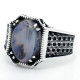 Anillo de plata S925 para hombre con piedra de ágata Natural, anillo de la suerte, joyería Türkiye, conjunto de joyería para pareja, anillo para mujer - malaquita tienda 36