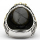 Anillos de plata de ley 925 con turquesa blanca Natural para hombre, moda Punk turca, anillos de boda de compromiso para hombre y mujer, joyería - malaquita tienda 36