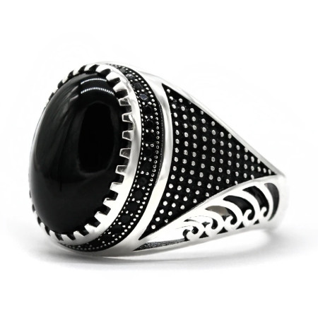 Anillo de piedra de ágata Natural negra, anillo de Plata de Ley 925 para hombre, conjunto de joyería Türkiye, anillo para amantes de la tendencia, anillo para mujer Anillo de piedra de ágata Natural negra, anillo de Plata de Ley 925 para hombre, conjunto de joyería Türkiye, anillo para amantes de la tendencia, anillo para mujer