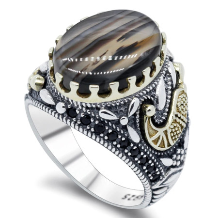 Anillo de ágata marina de cambio Gradual de Plata de Ley 925 con Spinel Türkiye, conjunto de joyería, anillo de pareja de moda para mujer