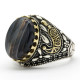 Anillo de ágata marina de cambio Gradual de Plata de Ley 925 con Spinel Türkiye, conjunto de joyería, anillo de pareja de moda para mujer - malaquita tienda 36