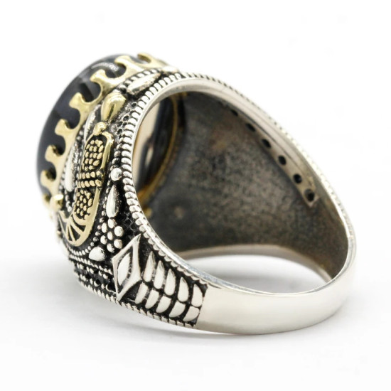 Anillo de ágata marina de cambio Gradual de Plata de Ley 925 con Spinel Türkiye, conjunto de joyería, anillo de pareja de moda para mujer - malaquita tienda 36