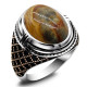 Anillos para hombres, piedra de ónix loco Natural, joyería de estilo Punk turco en plata esterlina, anillos de pareja de oro rosa, ANEL PARA MUJER - malaquita tienda 36