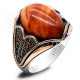 Anillos de plata 925 con piedra de cuarzo Natural para hombre, joyería de oro rosa, regalos de Navidad, joyería de compromiso para boda, anillos de plata - malaquita tienda 36