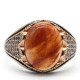 Anillos de plata 925 con piedra de cuarzo Natural para hombre, joyería de oro rosa, regalos de Navidad, joyería de compromiso para boda, anillos de plata - malaquita tienda 36
