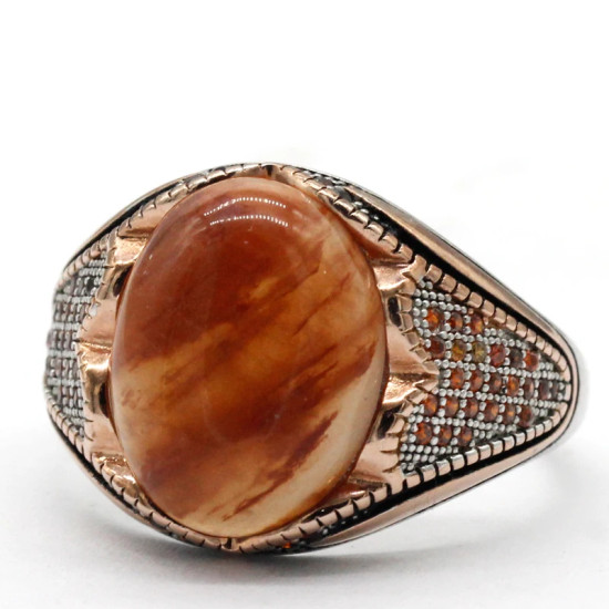 Anillos de plata 925 con piedra de cuarzo Natural para hombre, joyería de oro rosa, regalos de Navidad, joyería de compromiso para boda, anillos de plata - malaquita tienda 36