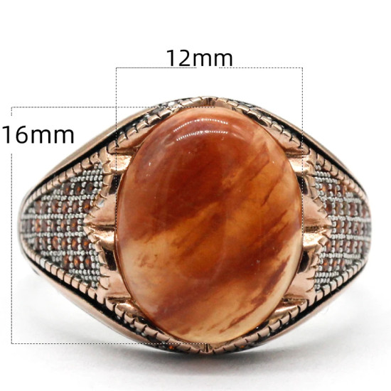 Anillos de plata 925 con piedra de cuarzo Natural para hombre, joyería de oro rosa, regalos de Navidad, joyería de compromiso para boda, anillos de plata - malaquita tienda 36