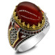 Anillo hecho a mano de plata de ley S925 con piedra de ágata Natural para hombre, joyería de anillo de boda de compromiso de moda Punk Türkiye - malaquita tienda 36