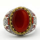 Anillo hecho a mano de plata de ley S925 con piedra de ágata Natural para hombre, joyería de anillo de boda de compromiso de moda Punk Türkiye - malaquita tienda 36