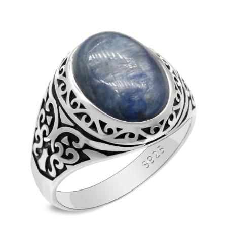 Anillo de plata de ley Türkiye s925 para hombre, gema Natural Punk Türkiye, joyería de zafiro Natural, conjunto de regalo para Festival Anillo de plata de ley Türkiye s925 para hombre, gema Natural Punk Türkiye, joyería de zafiro Natural, conjunto de regalo para Festival