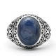 Anillo de plata de ley Türkiye s925 para hombre, gema Natural Punk Türkiye, joyería de zafiro Natural, conjunto de regalo para Festival - malaquita tienda 36