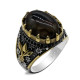 Anillo de ágata Natural para hombre, Plata de Ley 925, piedra ovalada grande, anillo elegante Vintage para hombre, joyería Premium de plata Türkiye - malaquita tienda 36