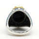 Joyería turca, anillo de Plata de Ley 925 con piedra de ónix de ojo Natural para hombre con piedra, anillos Vintage de estilo Punk turquesa para hombre y mujer - malaquita tienda 36