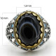 Joyería turca, anillo de Plata de Ley 925 con piedra de ónix de ojo Natural para hombre con piedra, anillos Vintage de estilo Punk turquesa para hombre y mujer - malaquita tienda 36