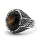 Anillo clásico de plata de ley s925 hecho a mano para hombre, ágata Natural, regalo de fiesta, joyería Türkiye, regalo de aniversario - malaquita tienda 36