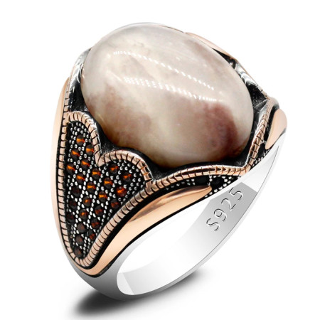 Anillos de plata 925 con piedra de cuarzo Natural para hombre, joyería de oro rosa, regalos para amantes, joyería de compromiso para boda, anillos de plata Anillos de plata 925 con piedra de cuarzo Natural para hombre, joyería de oro rosa, regalos para amantes, joyería de compromiso para boda, anillos de plata