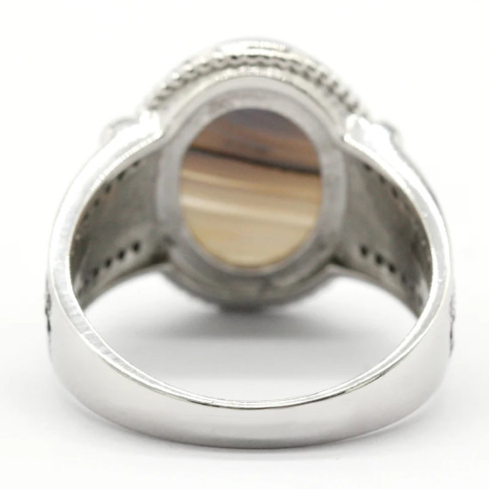 Nuevo anillo de plata 925 para hombre, ágata ovalada, conjunto de joyería Vintage con personalidad para hombre, anillo de pareja a la moda para mujer - malaquita tienda 36