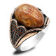 Anillo de plata 925 para hombre con piedra de ágata loca Natural, joyería de oro rosa, regalos del Día de San Valentín, anillos de compromiso para hombre y mujer - malaquita tienda 36