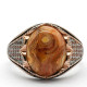 Anillo de plata 925 para hombre con piedra de ágata loca Natural, joyería de oro rosa, regalos del Día de San Valentín, anillos de compromiso para hombre y mujer - malaquita tienda 36